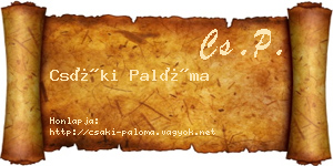 Csáki Palóma névjegykártya